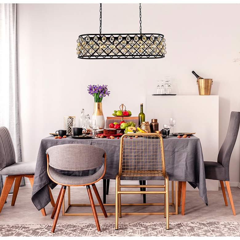 Image 3 Madison 6 Lt Matte Black Chandelier Golden Teak more views