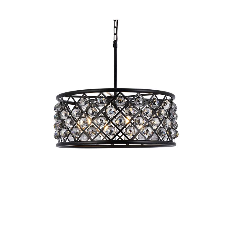 Image 4 Madison 6 Lt Matte Black Chandelier Silver Shade (Grey) more views
