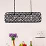 1_Madison 6 Lt Matte Black Chandelier Silver Shade (Grey)
