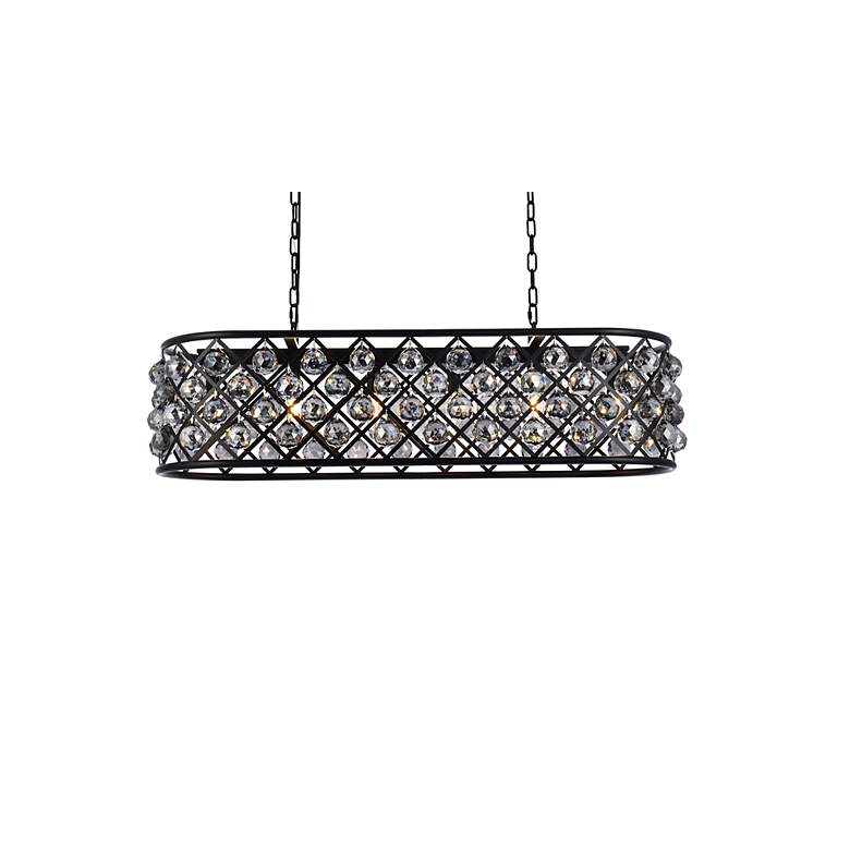 Image 4 Madison 6 Lt Matte Black Chandelier Silver Shade (Grey) more views