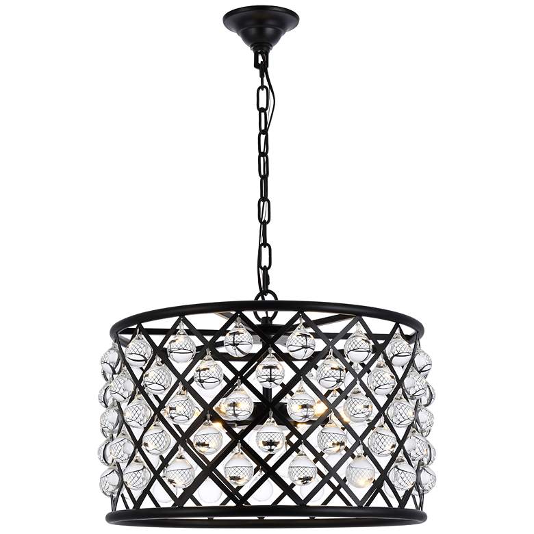 Image 1 Madison 6 Lt Matte Black Pendant Clear