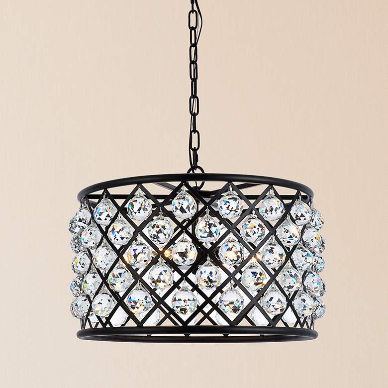 Image 1 Madison 6 Lt Matte Black Pendant Clear