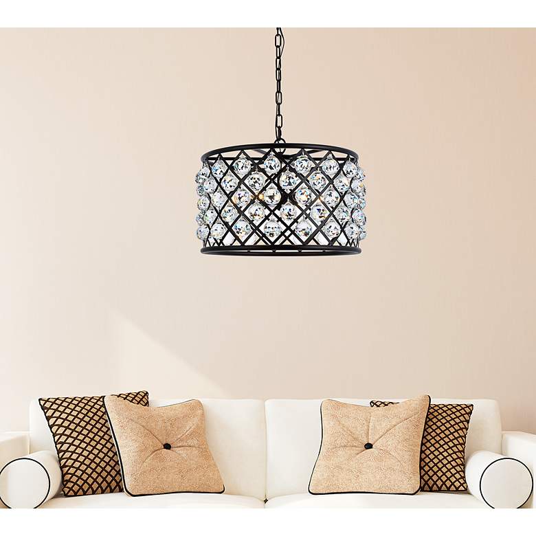 Image 3 Madison 6 Lt Matte Black Pendant Clear more views