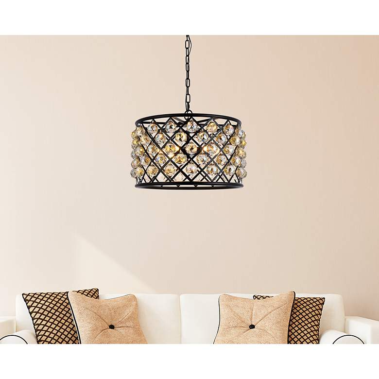 Image 3 Madison 6 Lt Matte Black Pendant Golden Teak more views