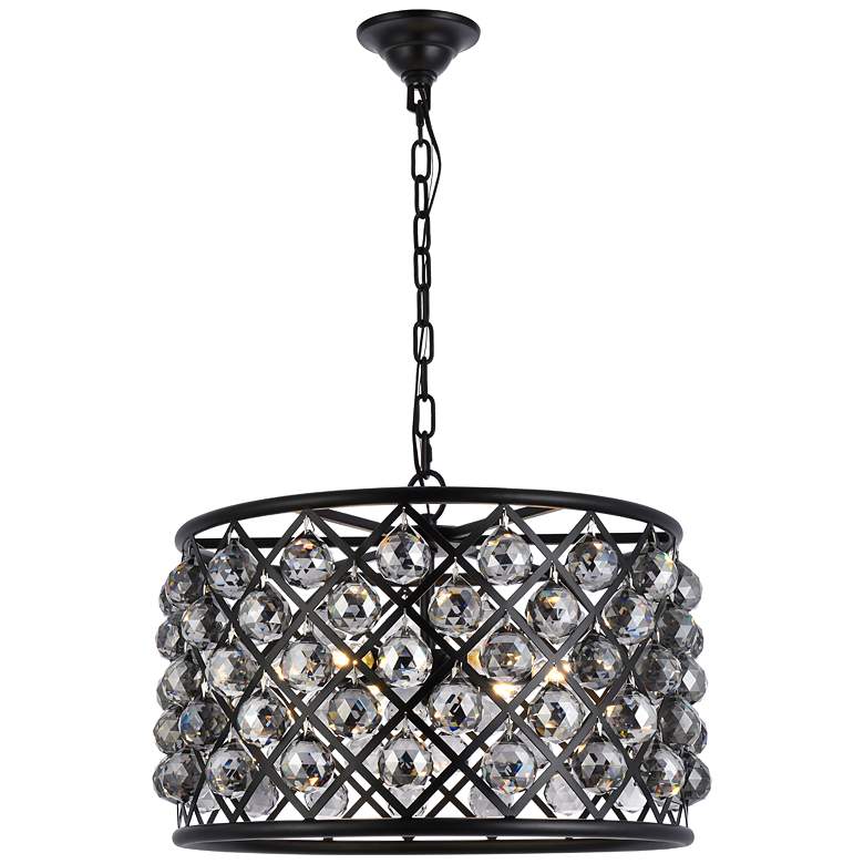 Image 2 Madison 6 Lt Matte Black Pendant Silver Shade (Grey)