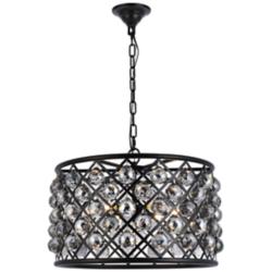Madison 6 Lt Matte Black Pendant Silver Shade (Grey)