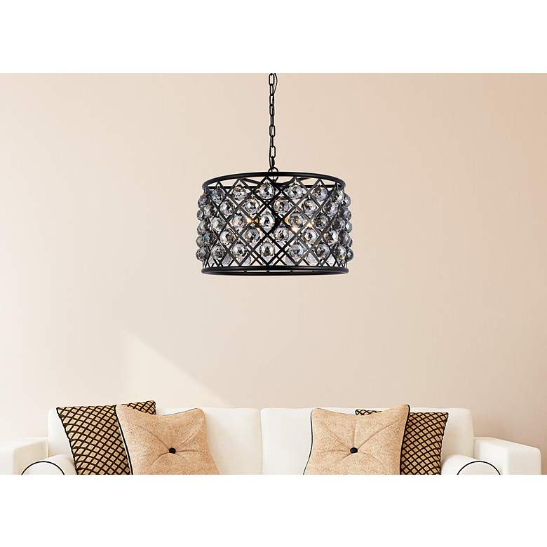 Image 3 Madison 6 Lt Matte Black Pendant Silver Shade (Grey) more views