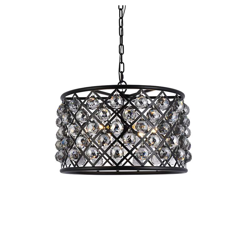 Image 4 Madison 6 Lt Matte Black Pendant Silver Shade (Grey) more views