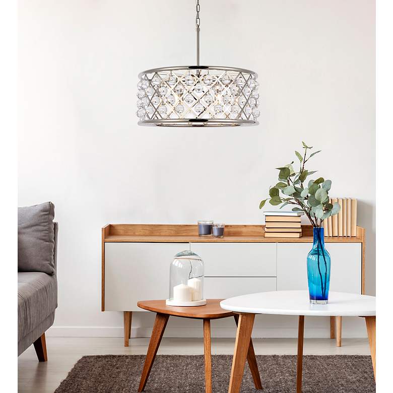 Image 3 Madison 6 Lt Polished Nickel Chandelier Clear more views