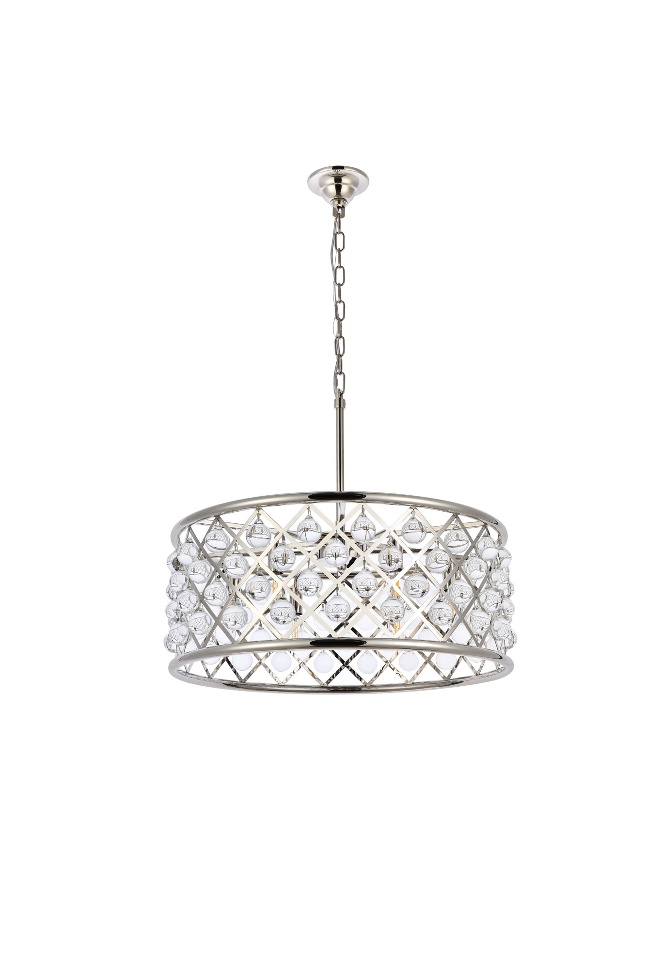 Madison 6 Lt Polished Nickel Chandelier Clear