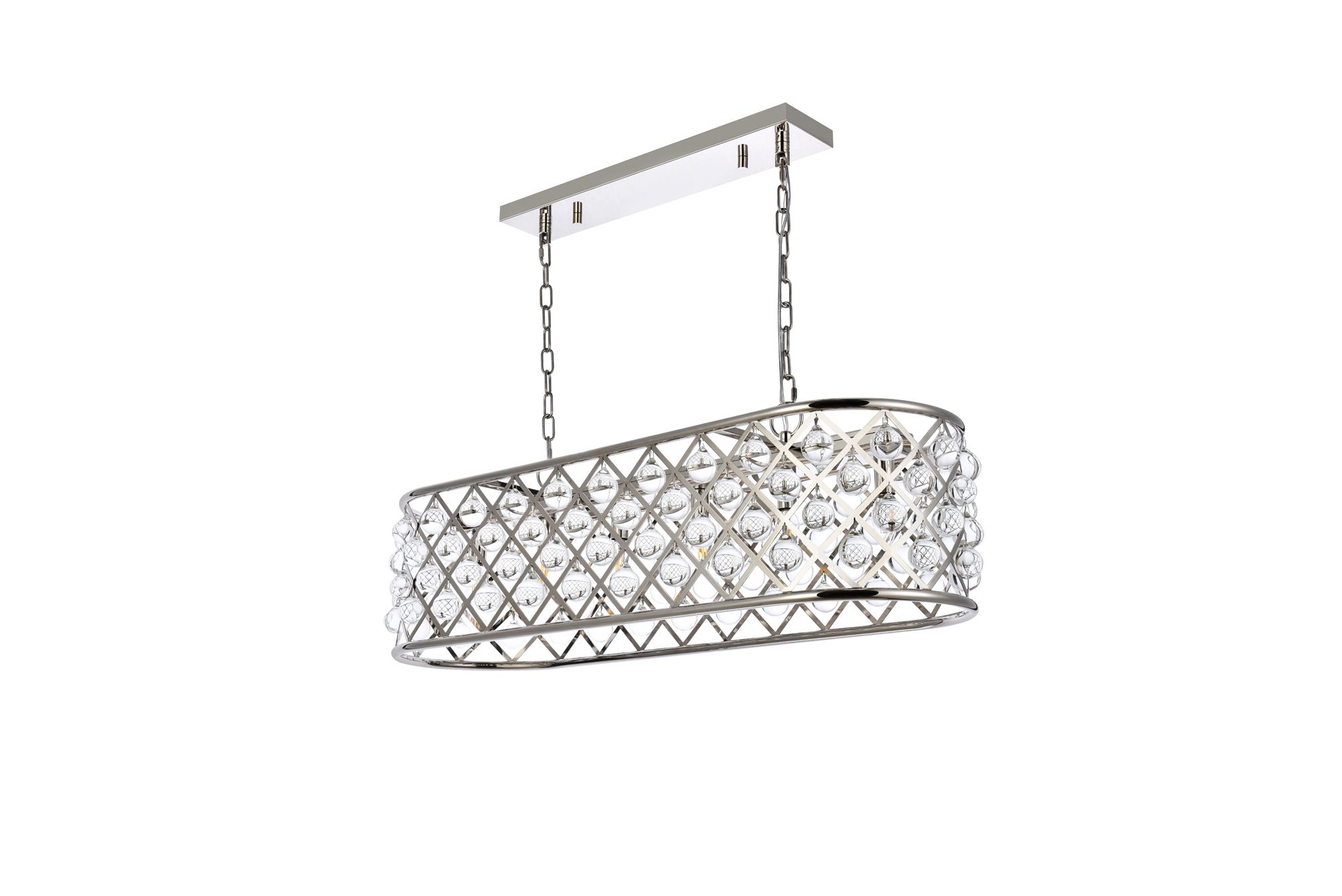 Madison 6 Lt Polished Nickel Chandelier Clear