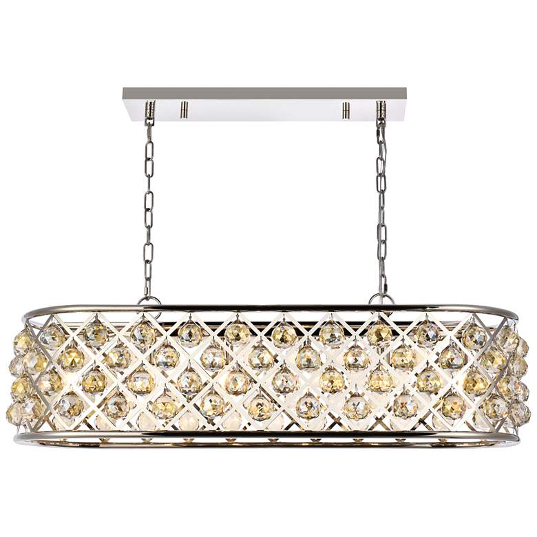 Image 1 Madison 6 Lt Polished Nickel Chandelier Golden Teak