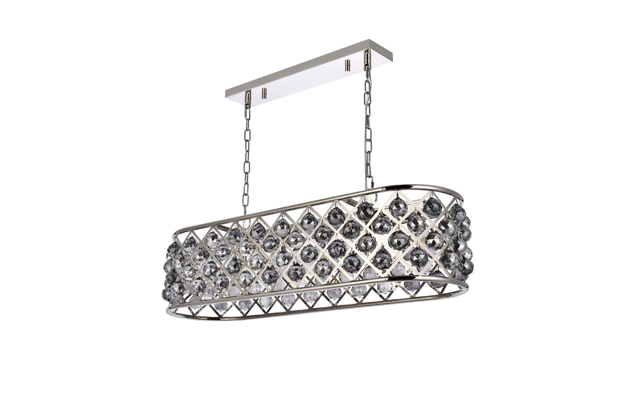 Madison 6 Lt Polished Nickel Chandelier Silver Shade (Grey)