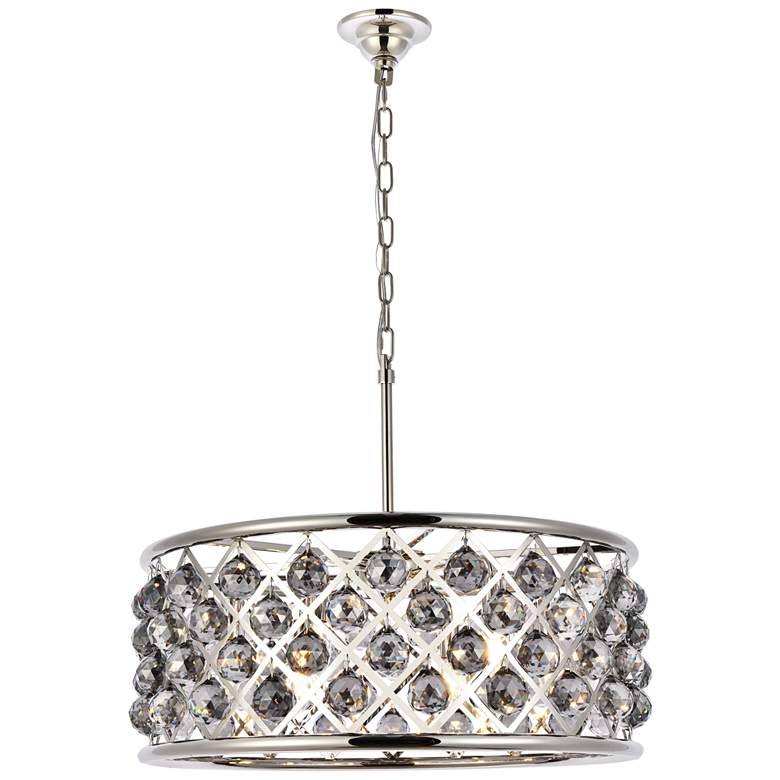 Image 1 Madison 6 Lt Polished Nickel Chandelier Silver Shade (Grey)