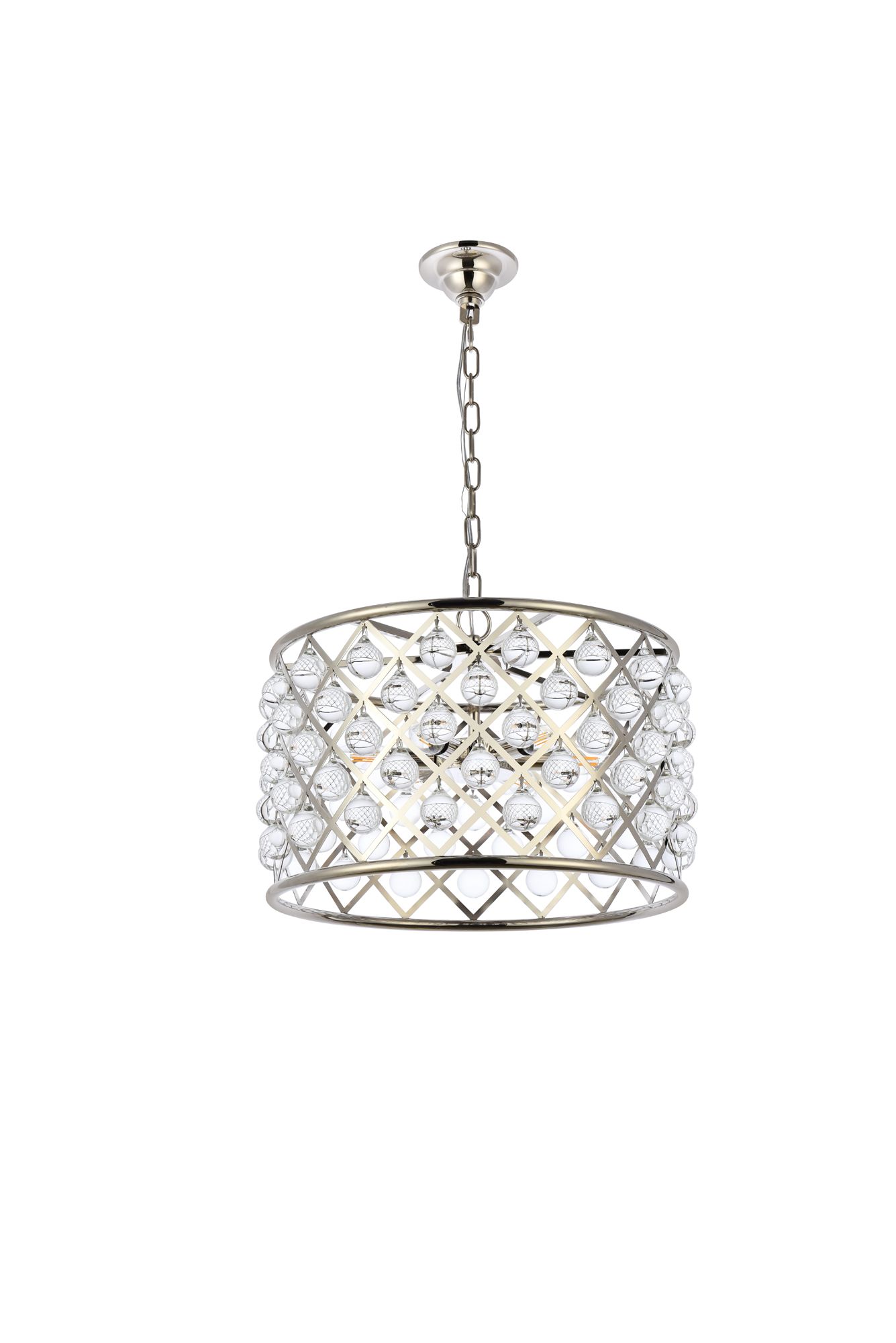 Madison 6 Lt Polished Nickel Pendant Clear
