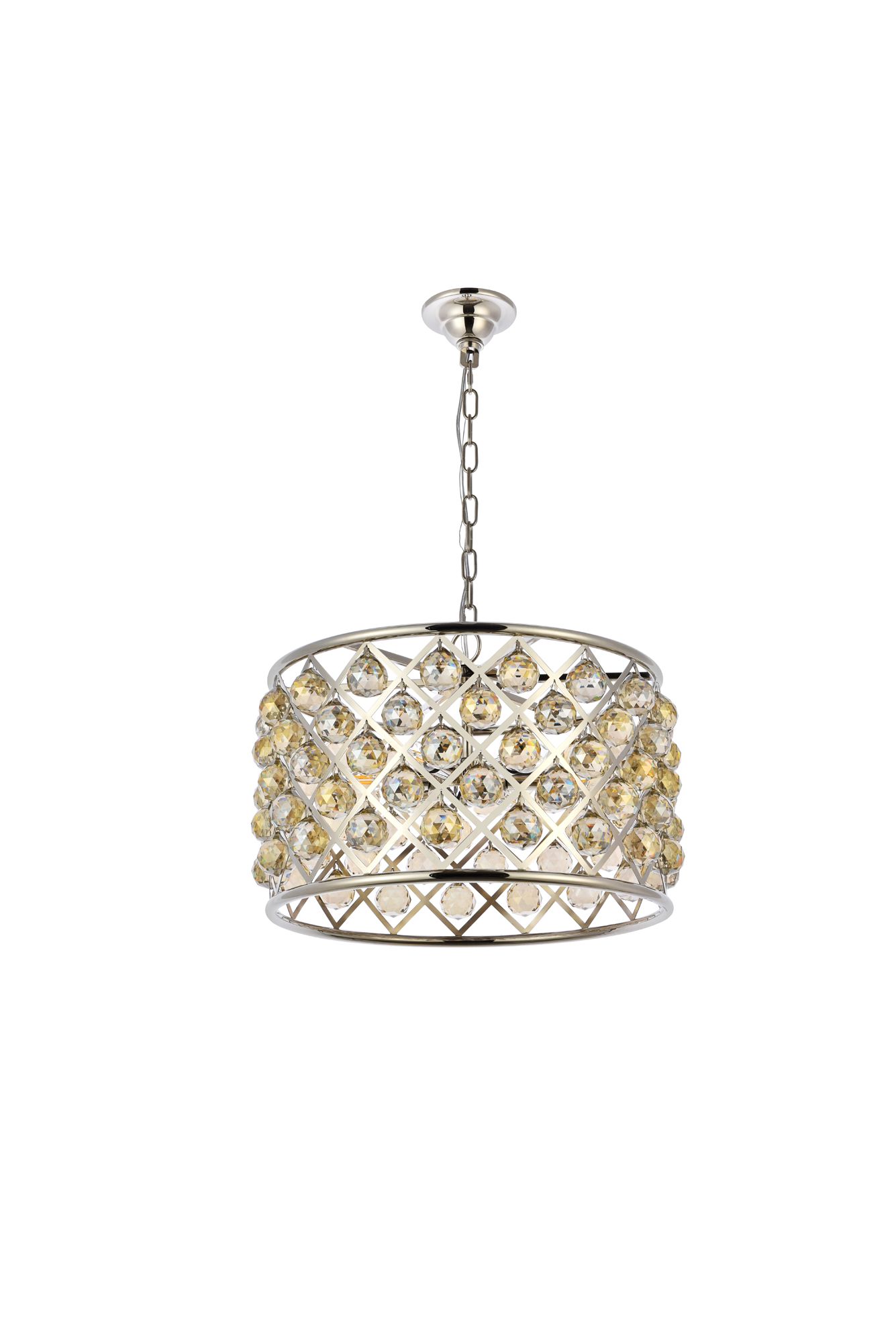 Madison 6 Lt Polished Nickel Pendant Golden Teak