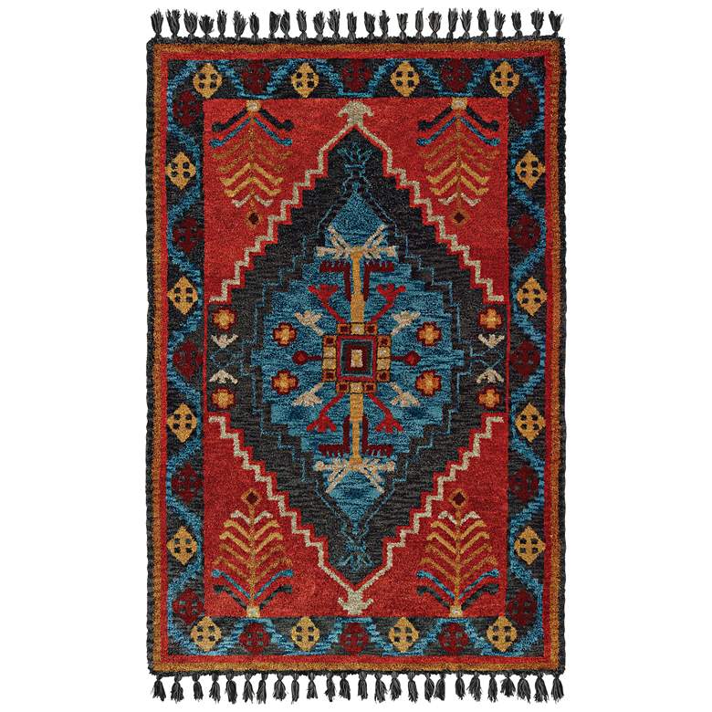 Image 1 Madison 61403 5&#39;x8&#39; Rust and Blue Area Rug