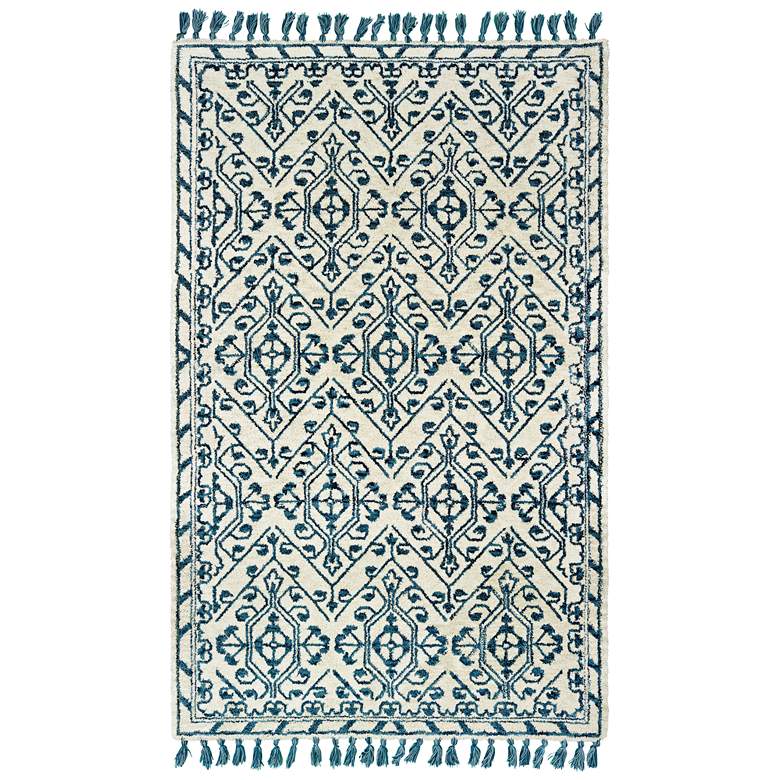 Image 1 Madison 61408 5'x8' Ivory and Blue Area Rug