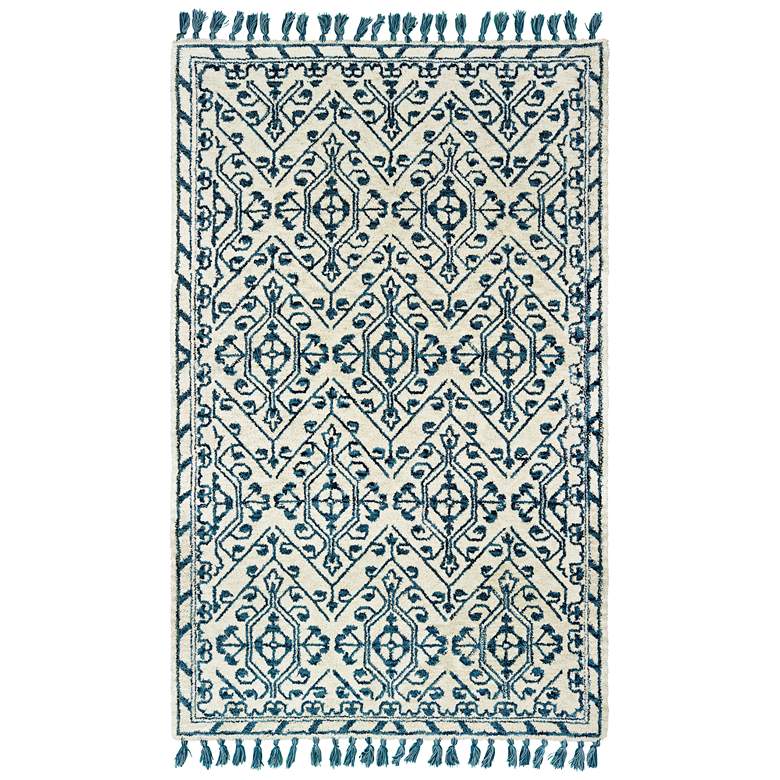 Image 1 Madison 61408 5&#39;x8&#39; Ivory and Blue Area Rug