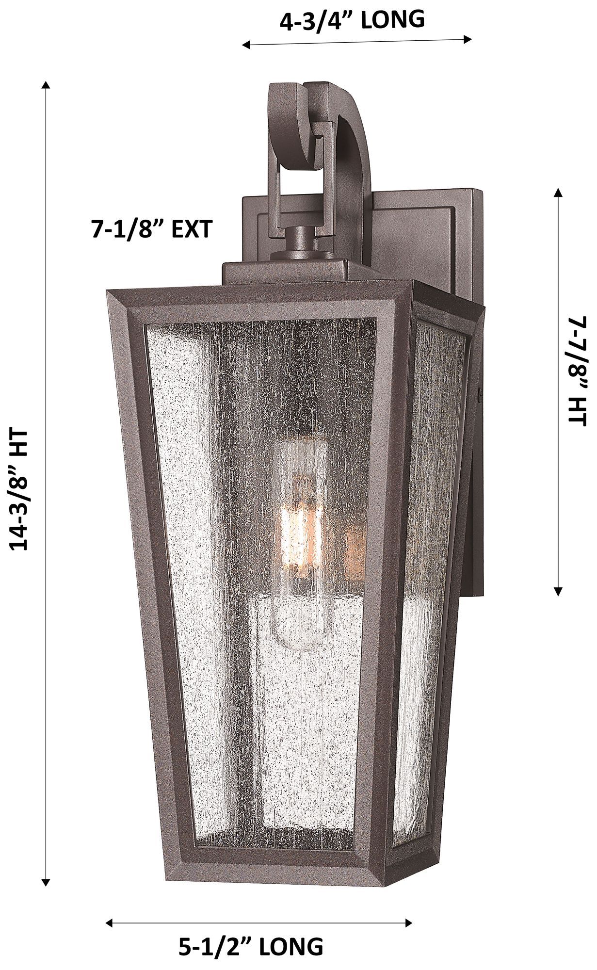 Image 5 Madison 7" Bronze Coastal Outdoor Sconce With Seeded Glass more views