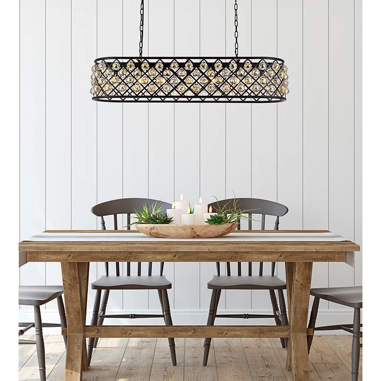 Image 3 Madison 7 Lt Matte Black Chandelier Golden Teak more views