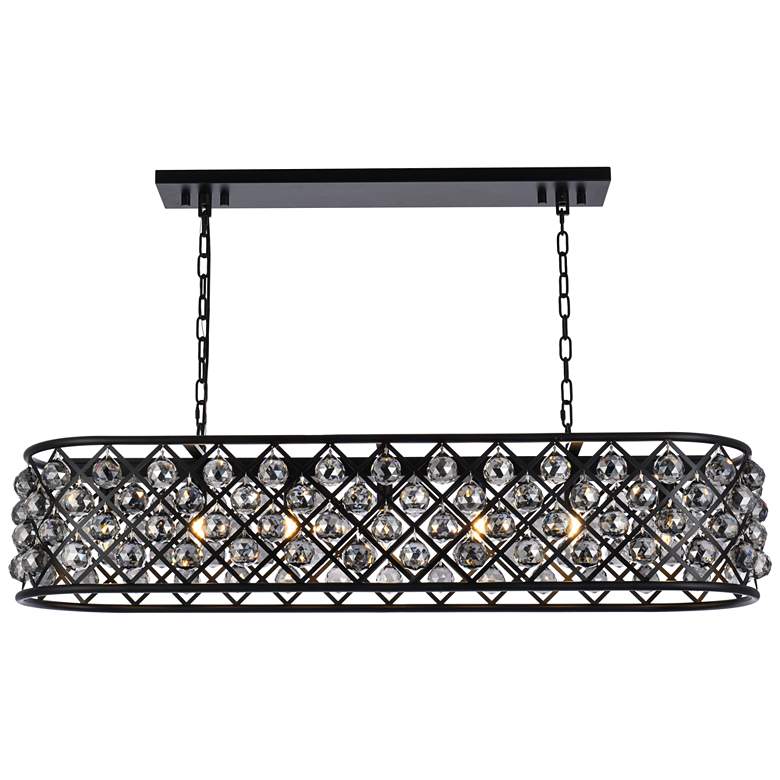 Image 1 Madison 7 Lt Matte Black Chandelier Silver Shade (Grey)