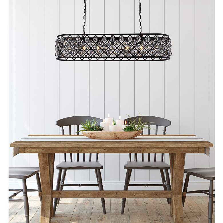 Image 3 Madison 7 Lt Matte Black Chandelier Silver Shade (Grey) more views