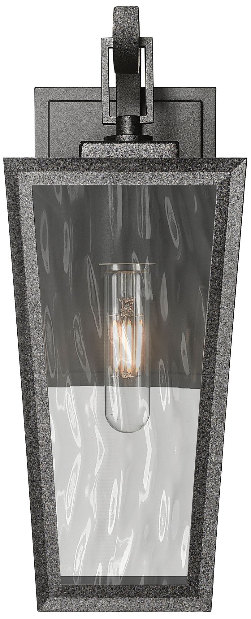 Madison 7" Matte Black Coastal Outdoor Sconce With Water Glass
