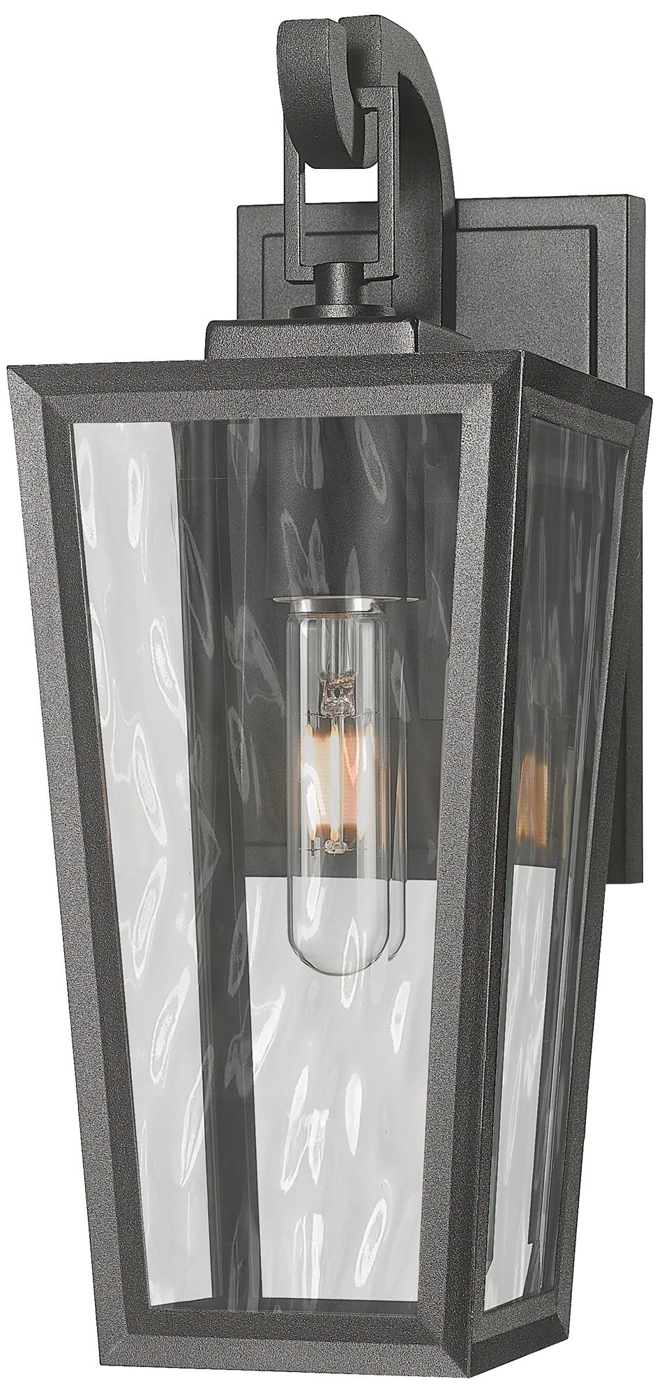 Image 2 Madison 7" Matte Black Coastal Outdoor Sconce With Water Glass more views