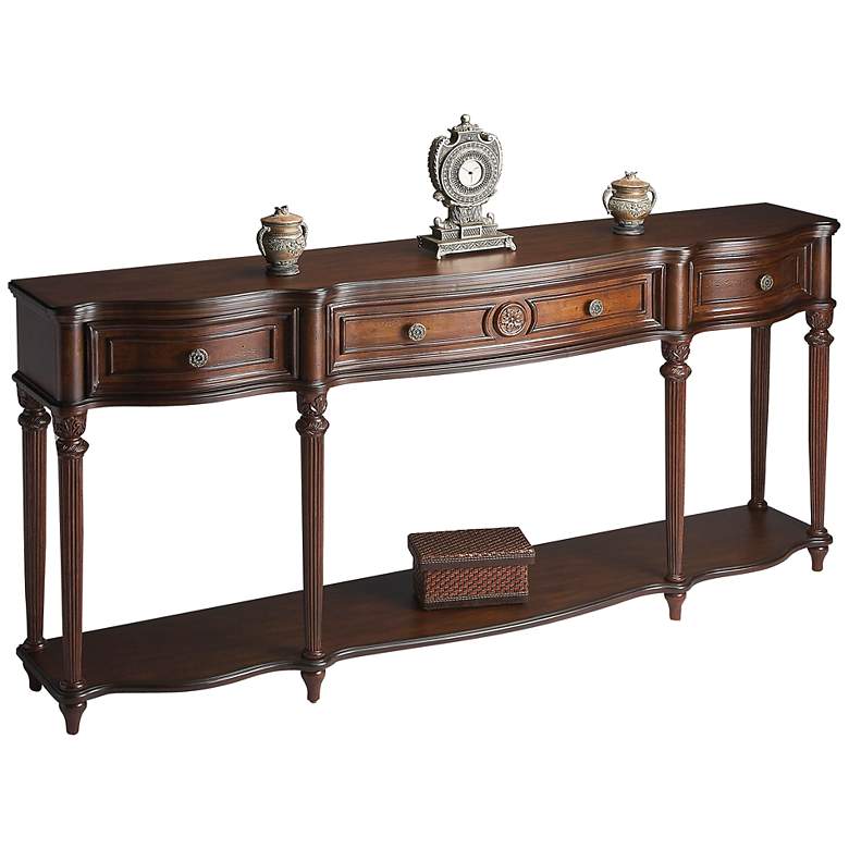Image 1 Madison 72 inch Wide Cherry Finish Console Table
