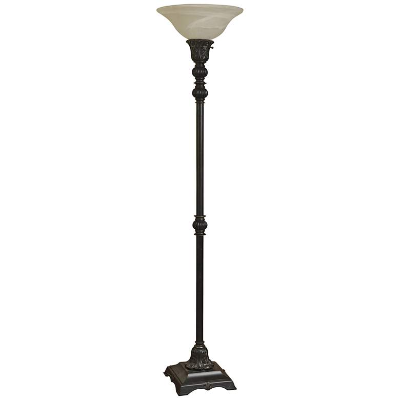Image 2 Madison 73" High Bronze Finish Traditional Torchiere Floor Lamp