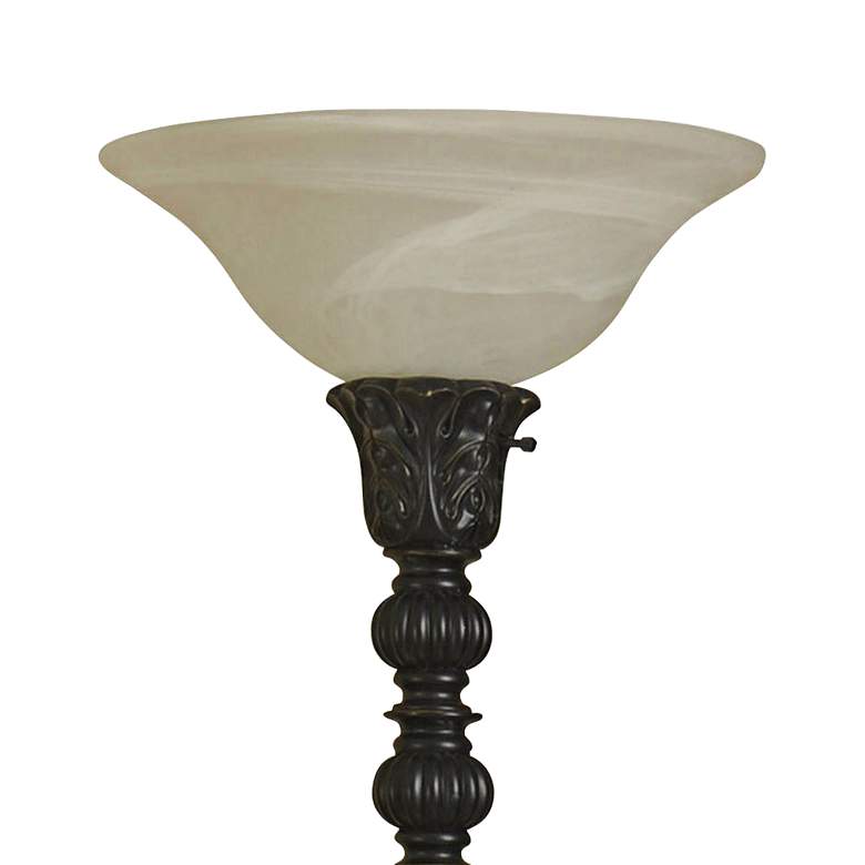 Image 3 Madison 73" High Bronze Finish Traditional Torchiere Floor Lamp more views