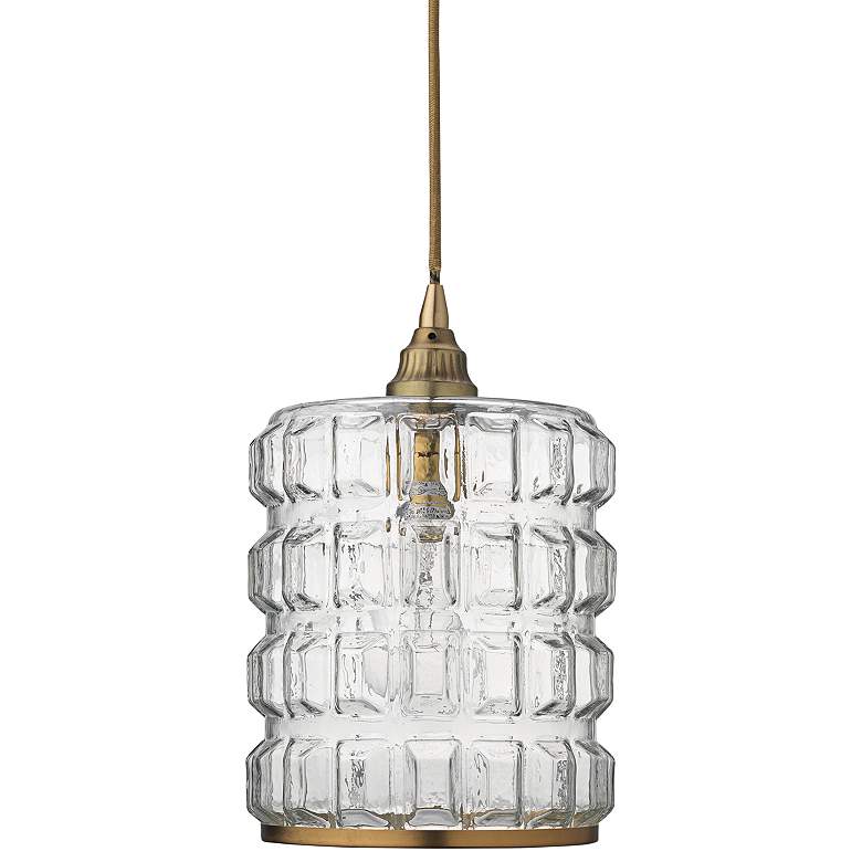 Image 2 Madison 8 1/2 inch Wide Clear Glass with Brass Mini Pendant