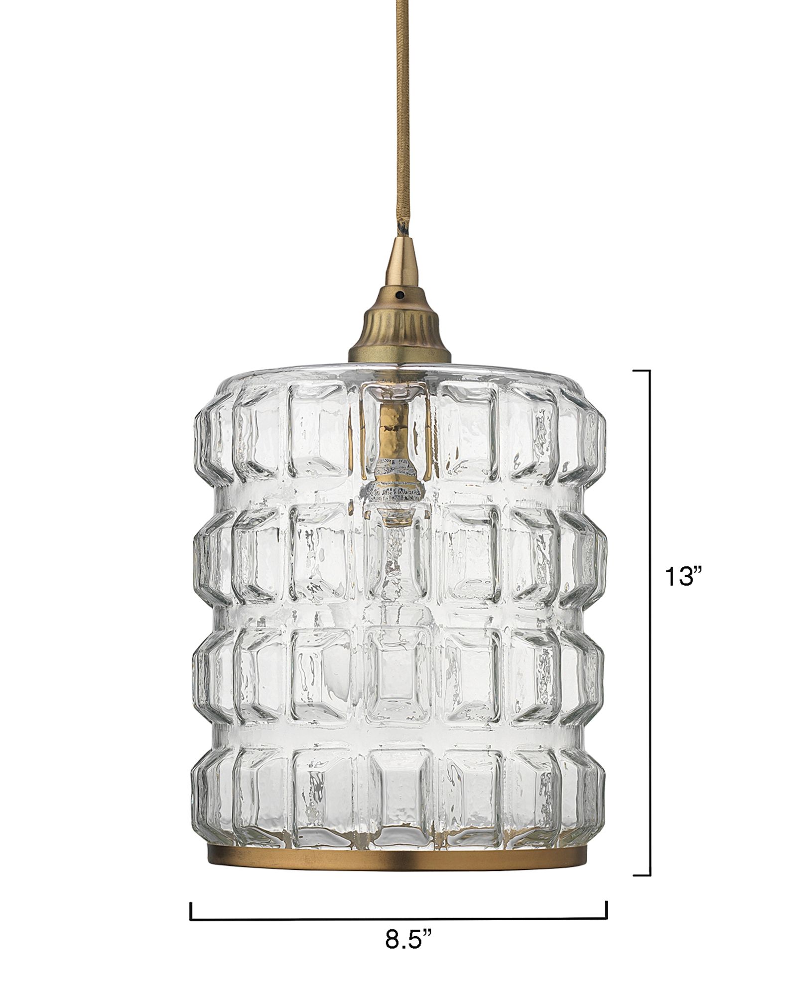 Image 3 Madison 8 1/2" Wide Clear Glass with Brass Mini Pendant more views