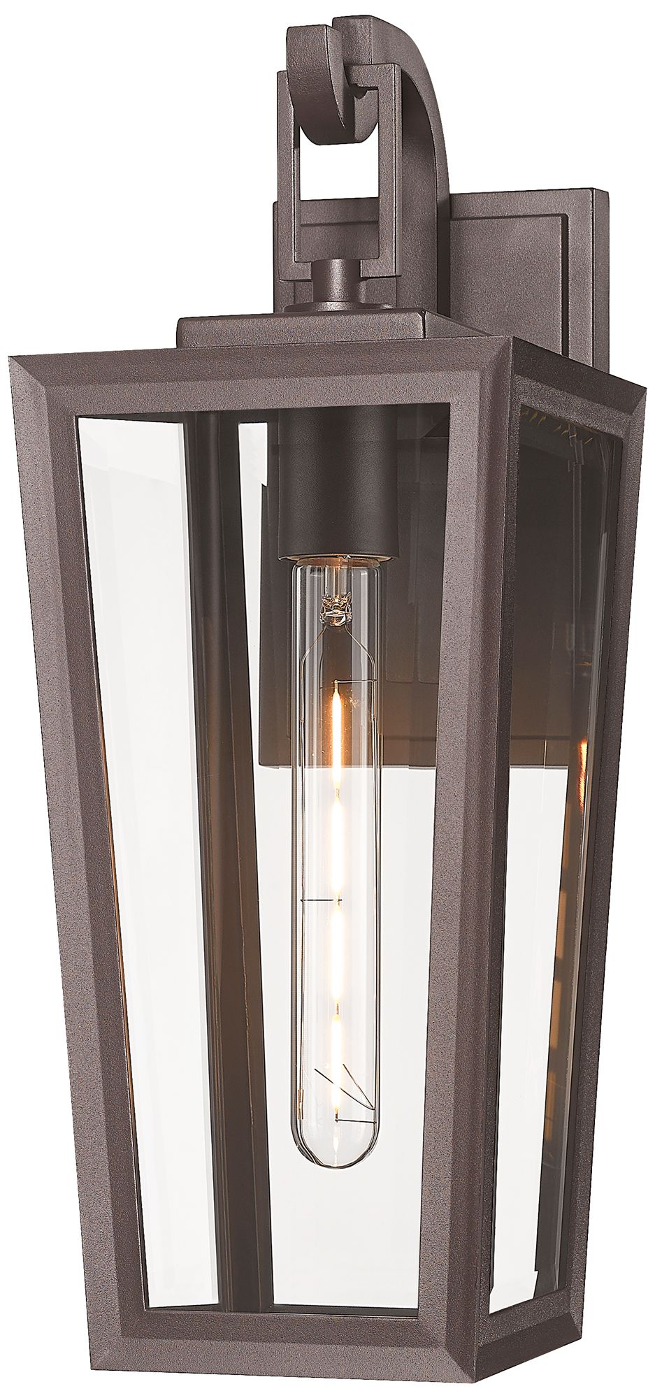 Madison 8" Bronze Coastal Outdoor Sconce With Clear Glass