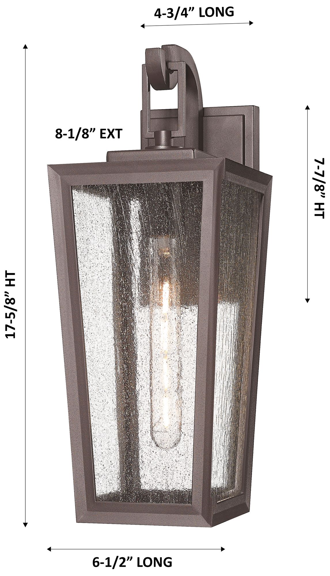 Image 5 Madison 8" Bronze Coastal Outdoor Sconce With Seeded Glass more views