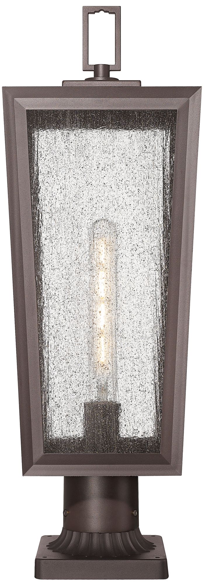 Image 2 Madison 8" Bronze Outdoor Lantern Post Light With Seeded Glass more views