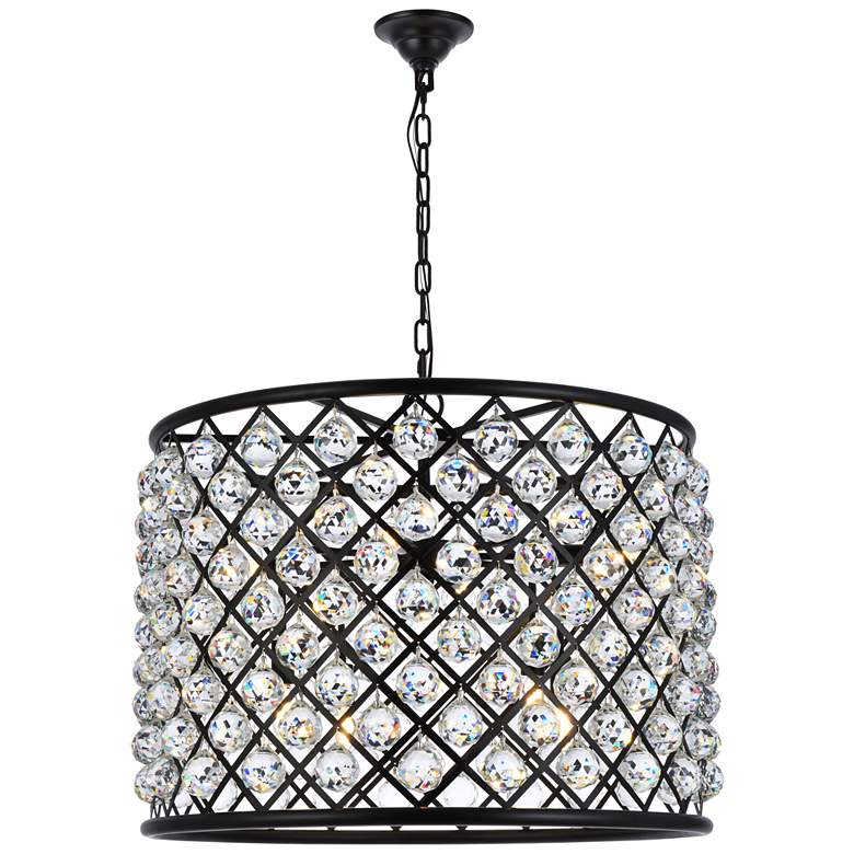 Image 1 Madison 8 Lt Matte Black Chandelier Clear