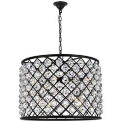 Madison 8 Lt Matte Black Chandelier Clear
