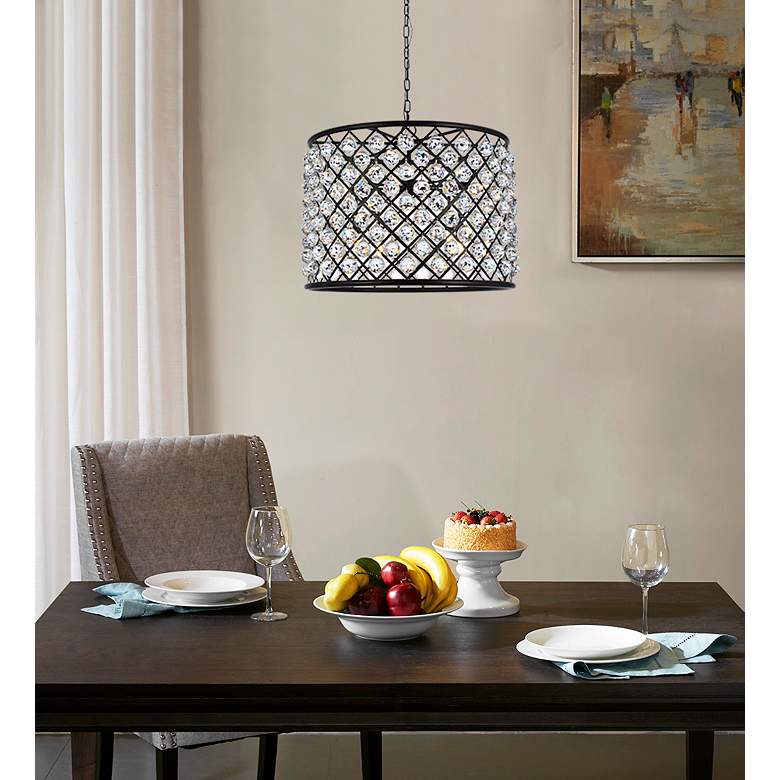 Image 3 Madison 8 Lt Matte Black Chandelier Clear more views