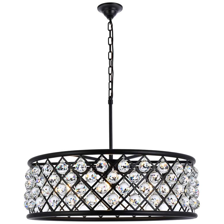 Image 2 Madison 8 Lt Matte Black Chandelier Clear