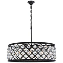 Madison 8 Lt Matte Black Chandelier Clear