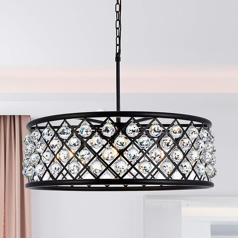 Image 1 Madison 8 Lt Matte Black Chandelier Clear