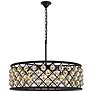 1_Madison 8 Lt Matte Black Chandelier Golden Teak