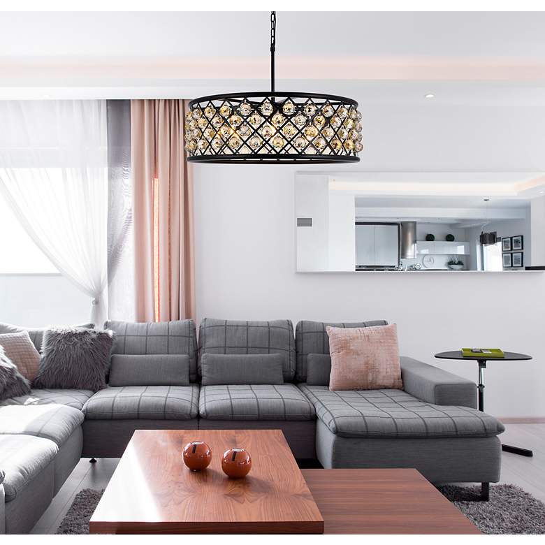 Image 2 Madison 8 Lt Matte Black Chandelier Golden Teak more views