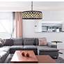 2_Madison 8 Lt Matte Black Chandelier Golden Teak more views
