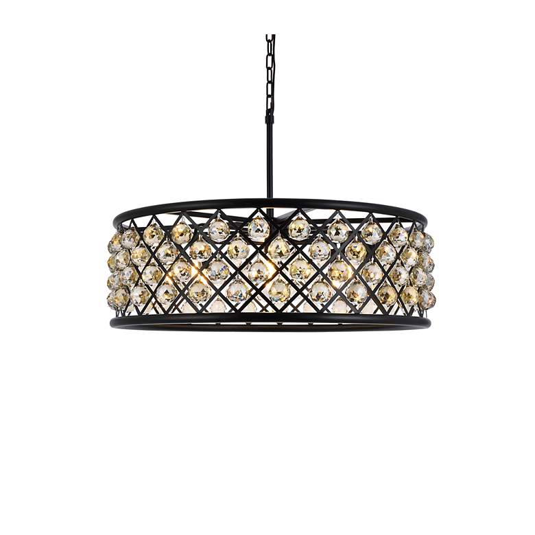 Image 3 Madison 8 Lt Matte Black Chandelier Golden Teak more views