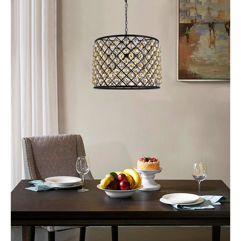 Image 4 Madison 8 Lt Matte Black Chandelier Golden Teak more views
