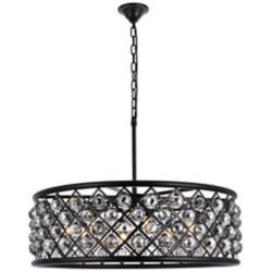 Madison 8 Lt Matte Black Chandelier Silver Shade (Grey)