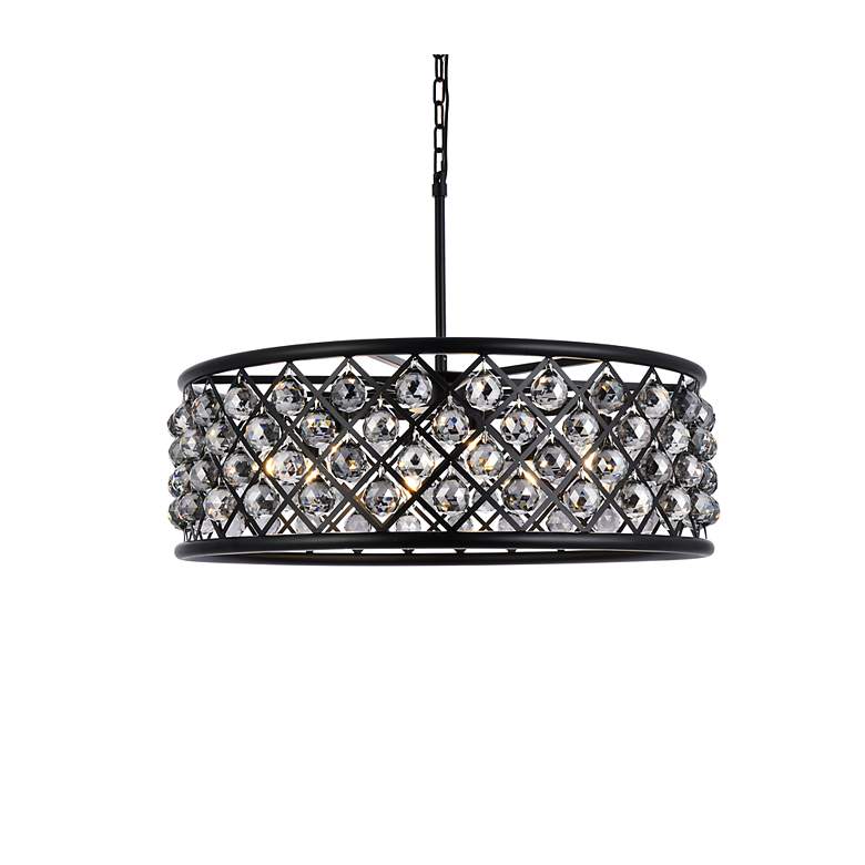 Image 4 Madison 8 Lt Matte Black Chandelier Silver Shade (Grey) more views